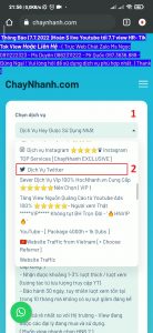 Tại Trang Chủ Chọn Dịch Vụ Twitter