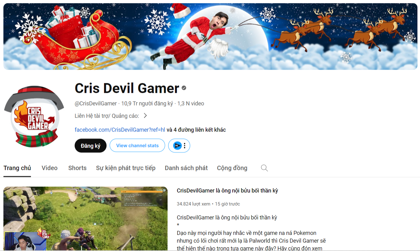 Kênh Youtube Cris Devil Gamer Top 5 Các Kênh Nhiều Sub Nhất Tại Việt Nam
