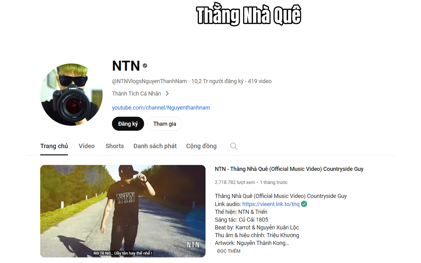 Ntn Top Kênh Youtube Nhiều Sub Nhất Việt Nam