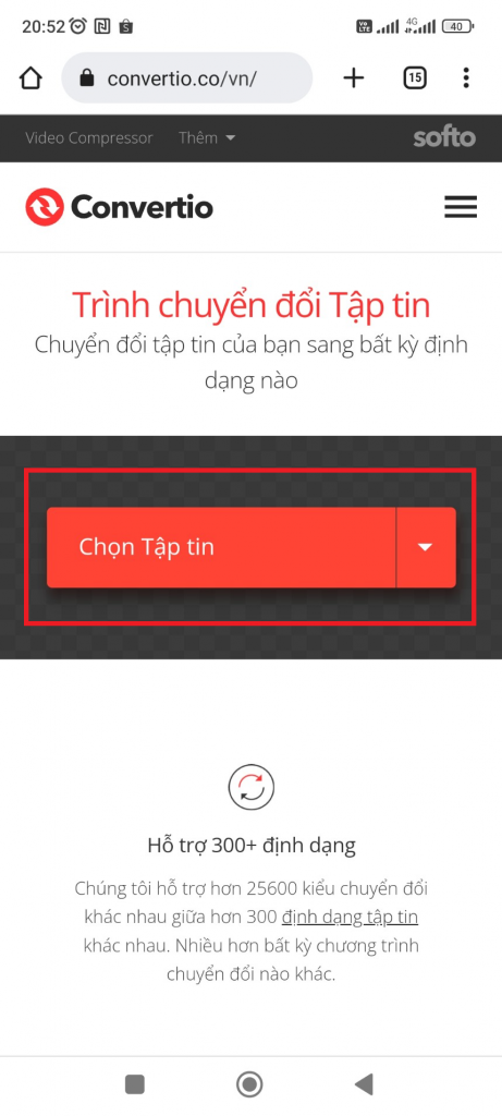 Chọn Tập Tin Muốn Chuyển