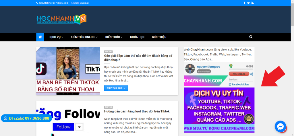 Quảng Cáo Trên Website