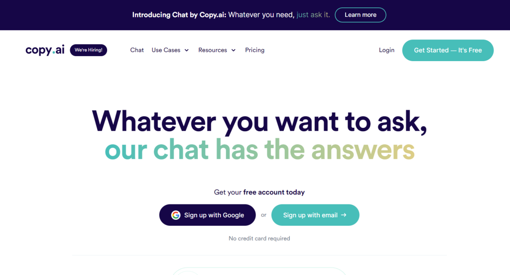 Copy.ai Công Cụ Hỗ Trợ Văn Bản