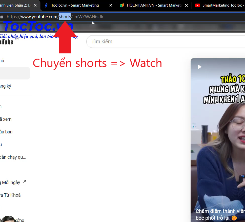 Chuyển Từ Shorts Có Trong Link Shorts Video Thành Watch