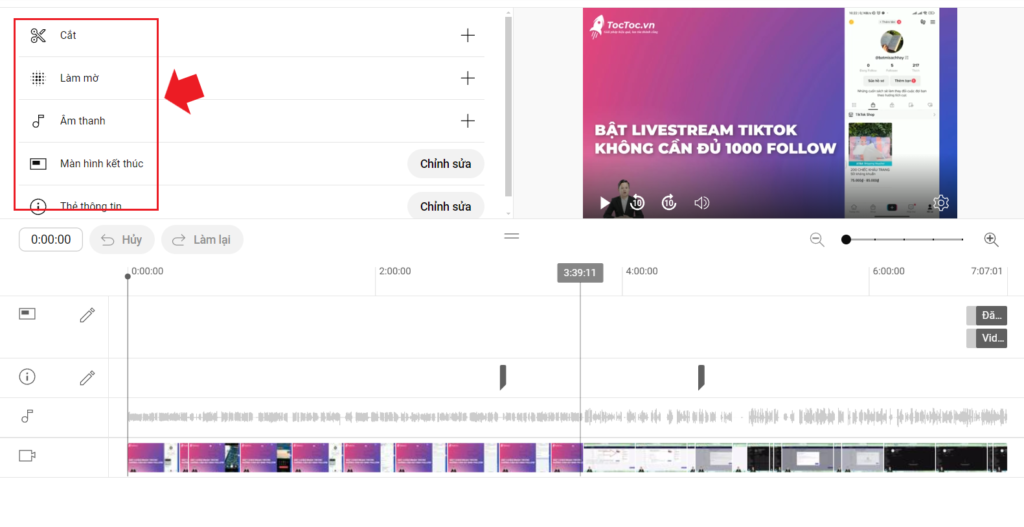 Có đủ Những Tính Năng Cơ Bản Trong Trình Biên Tập Video Youtube Studio