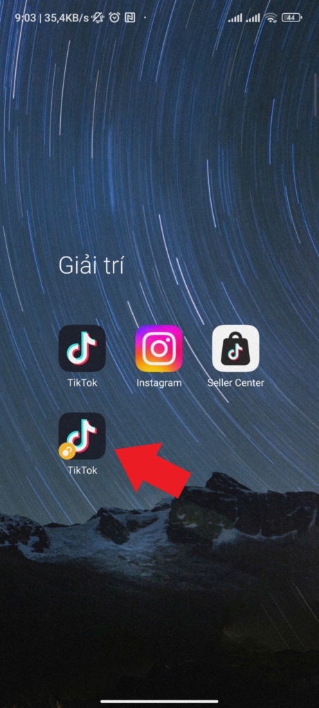 Vào ứng Dụng Tiktok
