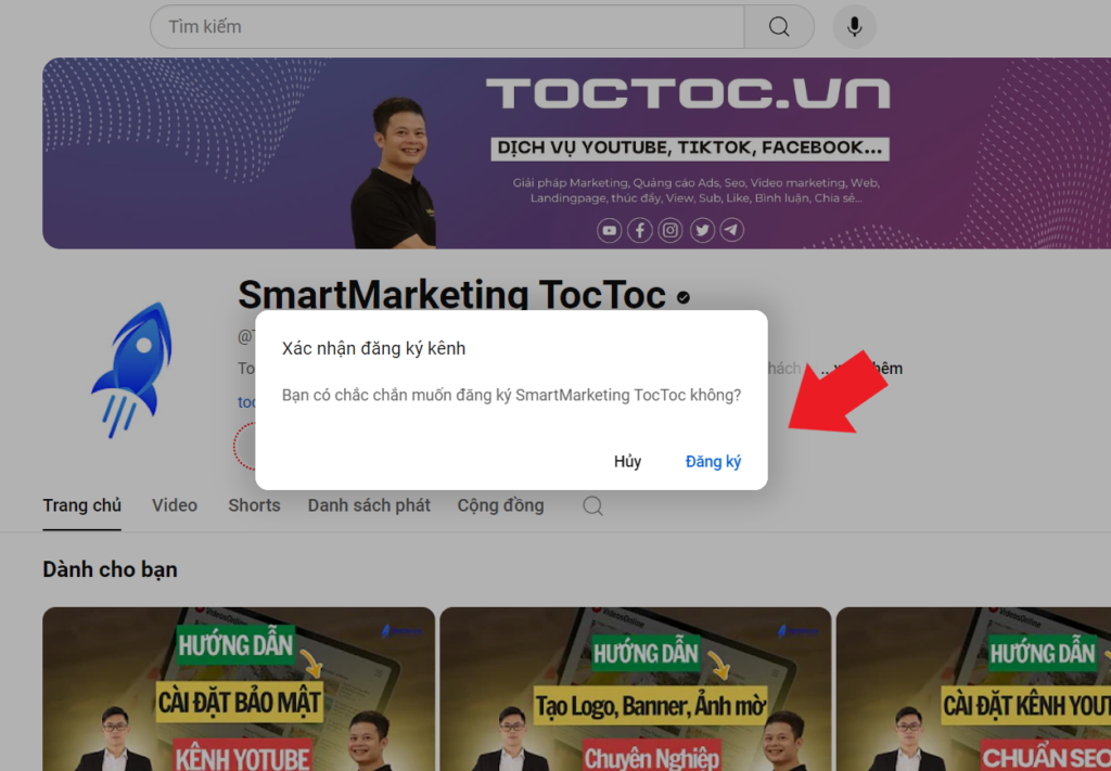 Xác Nhận đăng Ký Kênh Youtube