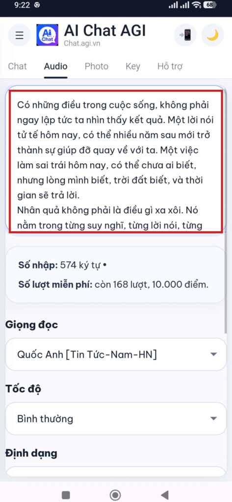 nhập văn bản